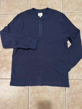 Tilley Men's Navy Cotton Waffle Knit Shirt
